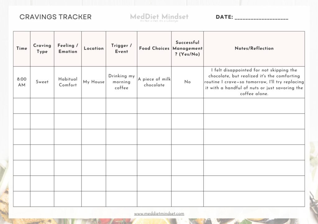 An Example of Craving Tracker PDF file